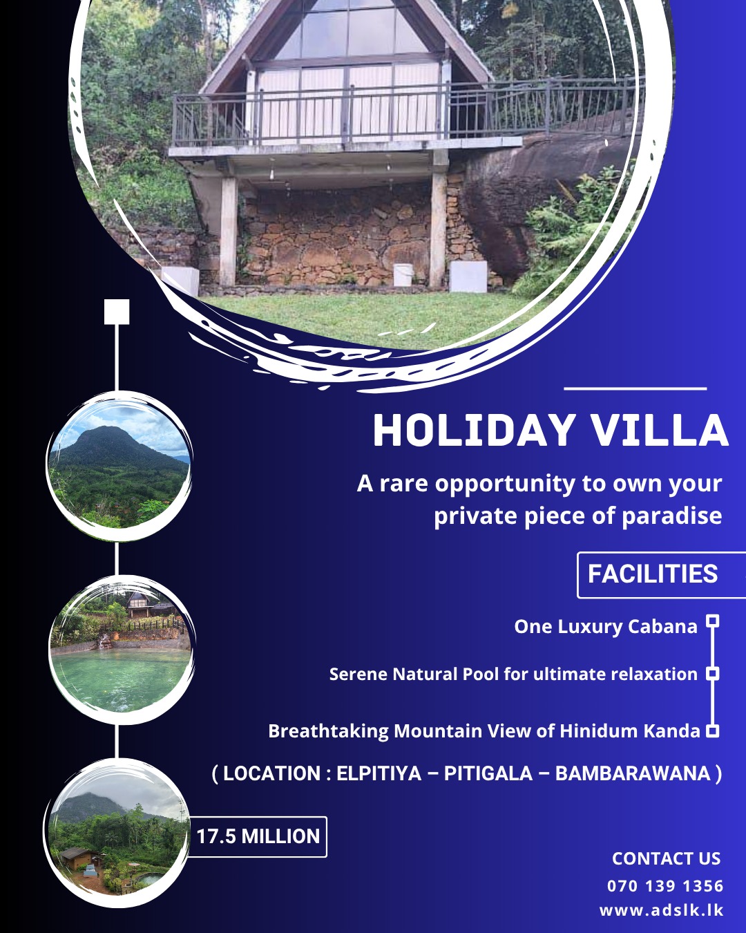 🌿 Holiday Villa for Sale in Elpitiya – Pitigala – Bambarawana