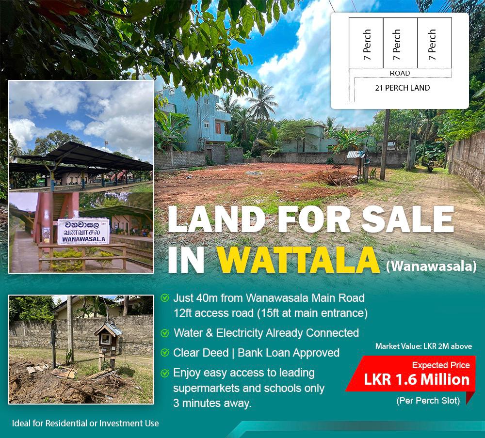 Land for Sale in Wattala, Near Wanwasala Station