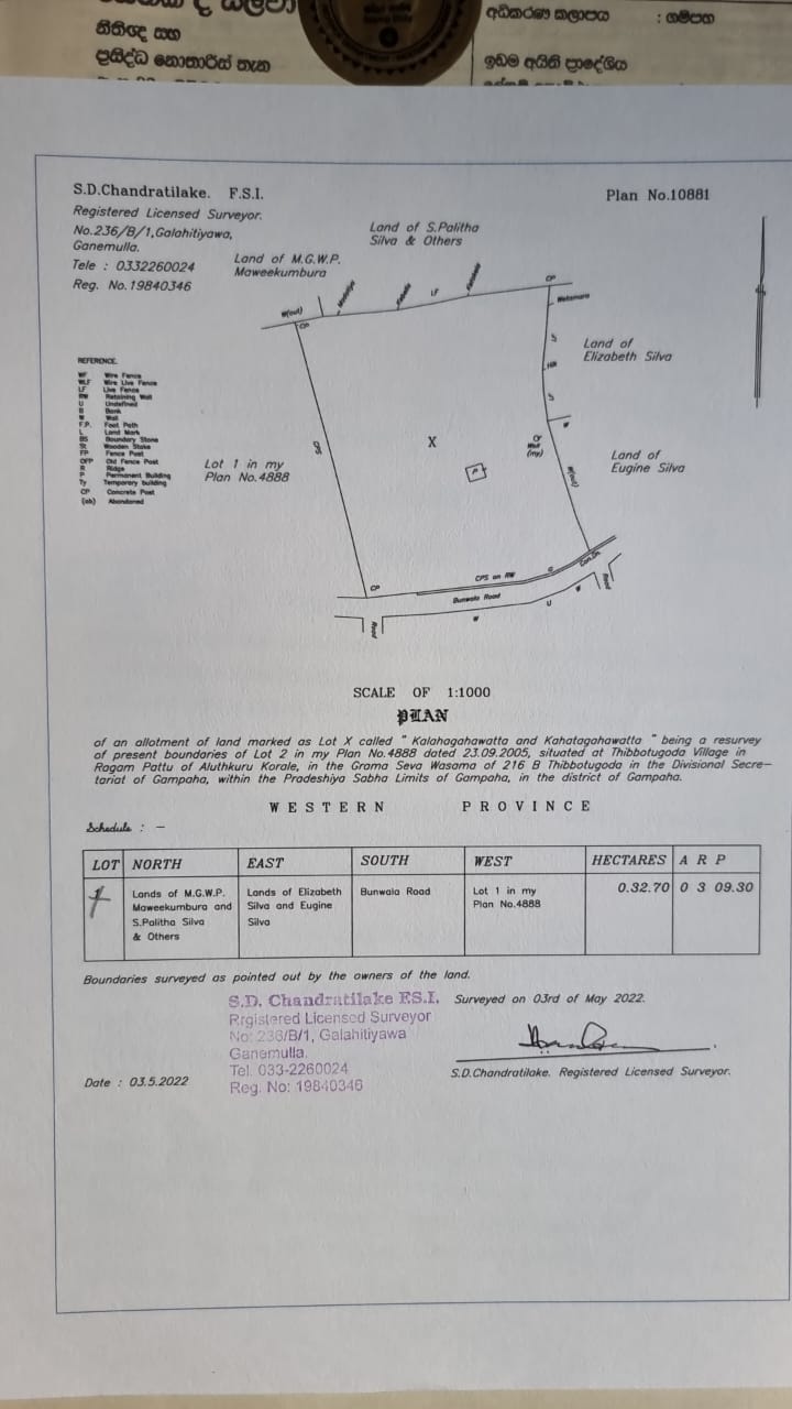 Coconut Land for Sale Thibbatugoda