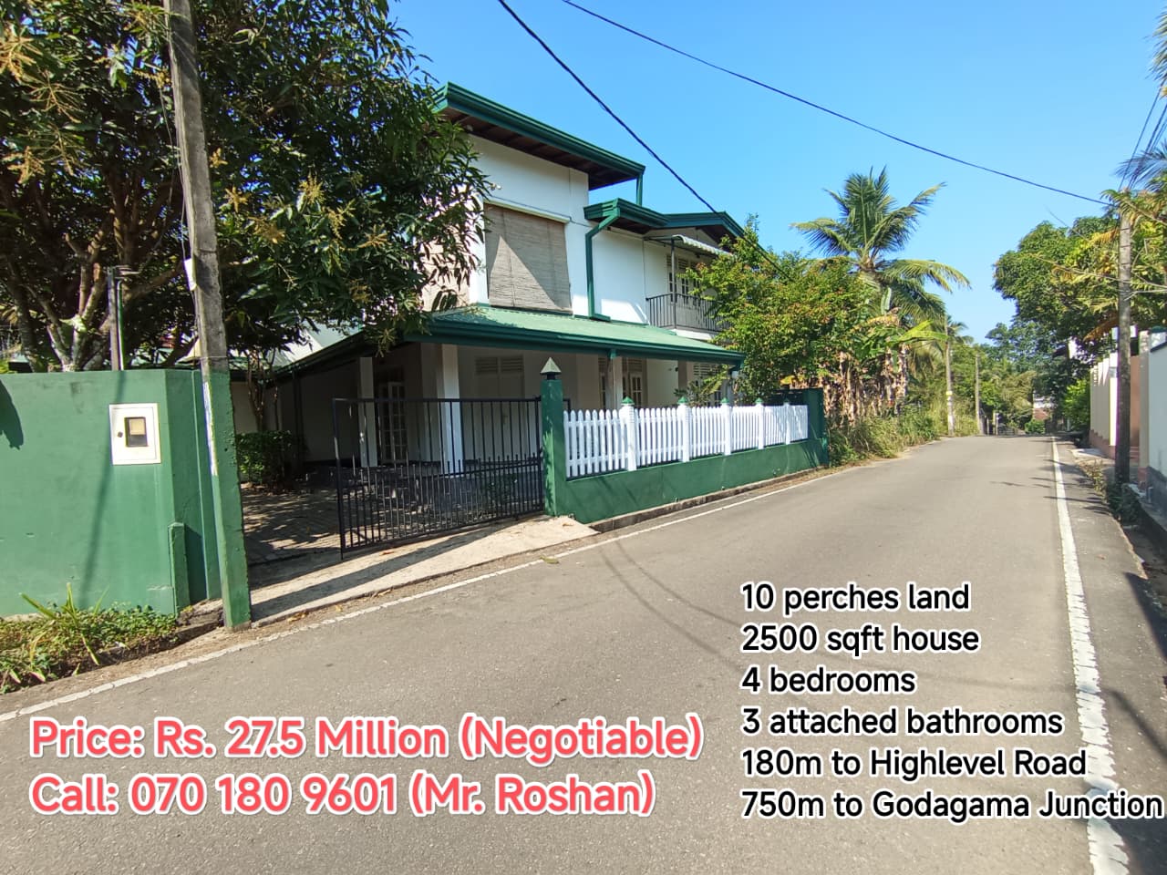House for Sale in Godagama – 180m to High Level Road | 4 Bedrooms