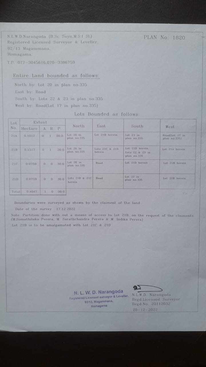 Residential Land for Sale in Bandaragama