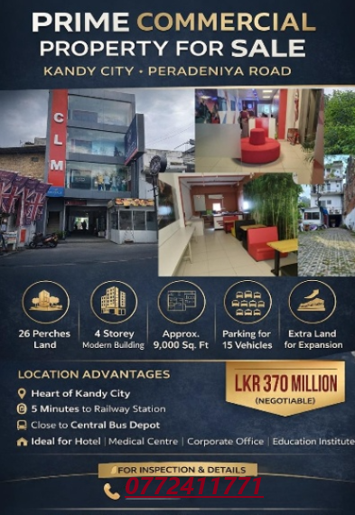 Prime Commercial Property For Sale In Kandy City – Peradeniya Road