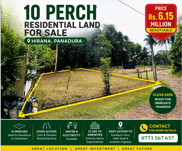 10 Perches Land for Sale Panadura