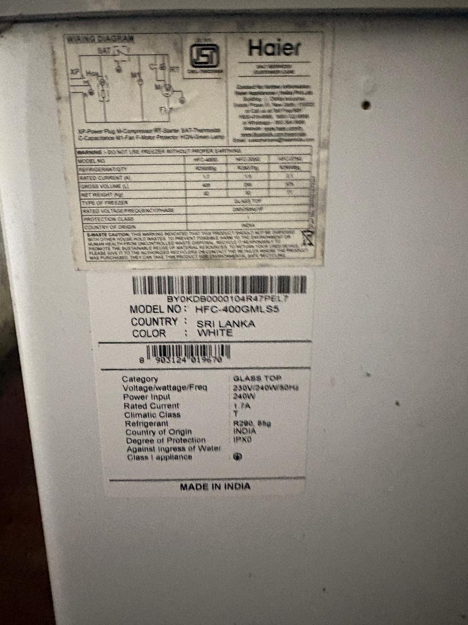 Haier Deep Freezer
