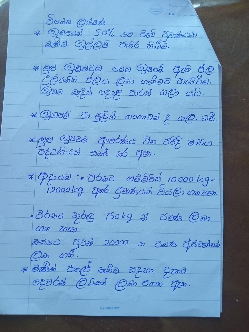 දියලුම ඇල්ල සංචාරක කලාපයට ලගින්ම අගනා ඉඩමක් විකිණීමට