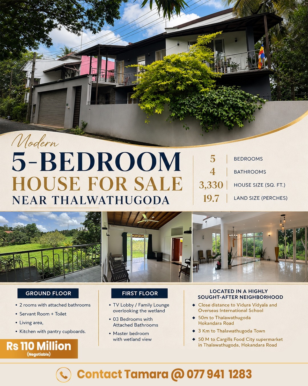 Modern 5-Bedroom House for Sale Near Thalawathugoda