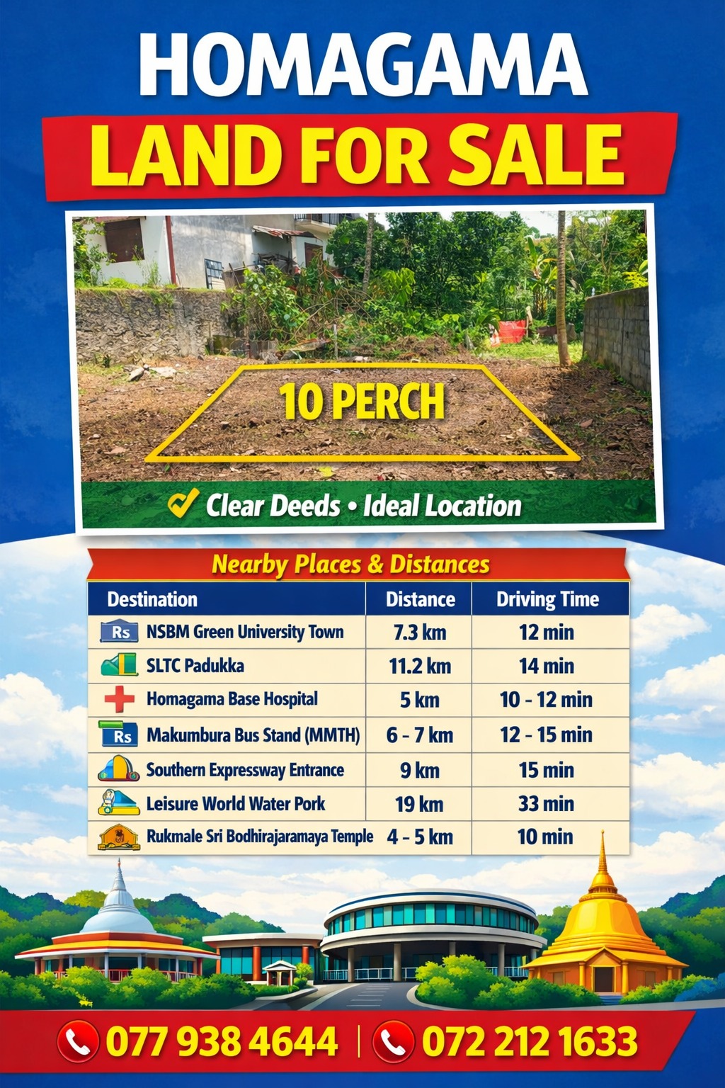 Land for Sale in Homagama 10p
