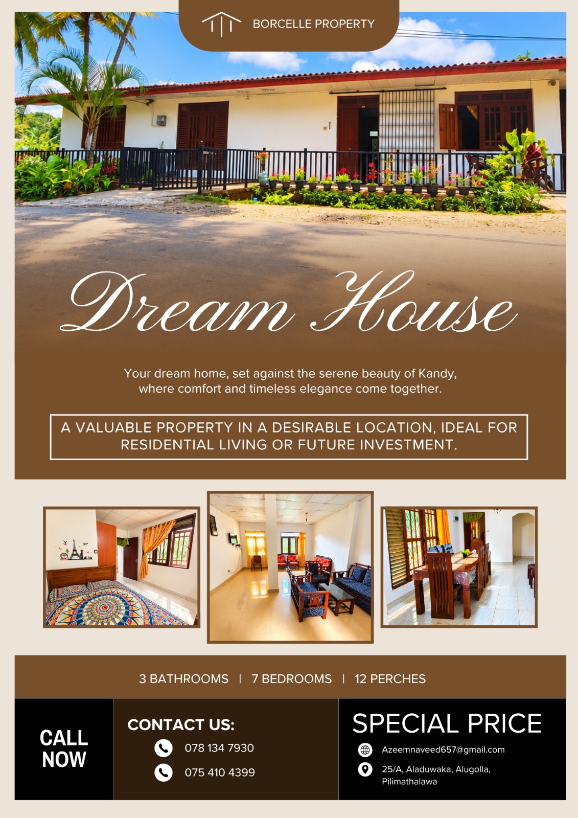 Furnished 7bdrm House in Kandy, Pilimathalawa for sale